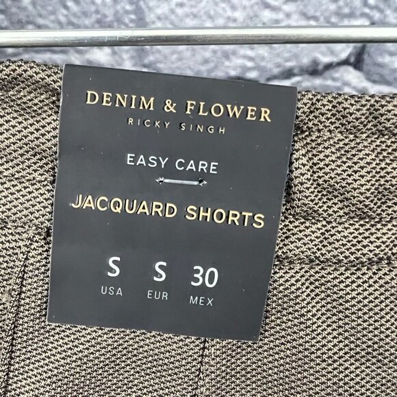 Denim & Flower Ricky Singh Jacquard Textured Shorts Mens Size Small 30 - Picture 4 of 8